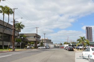 Auahi Street, looking toward Downtown Honolulu from Ward Avenue will be opened up when the Hawaii Community Development Authority moves the city's coning unit branch to another spot in Kakaako.